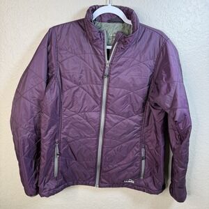 Women's LL Bean Quilted Weather Resistant Purple Jacket Large